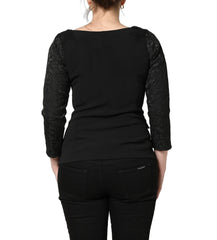 Dolce & Gabbana Black Button Fastening Lace Trimmed Blazer Jacket - IT42|M