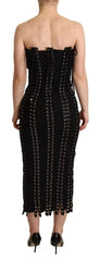 Dolce & Gabbana Black Cady Sleeveless Lace Up Bodycon Dress - IT36 | XS - Dresses