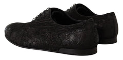 Dolce & Gabbana Black Caiman Leather Mens Oxford Shoes - EU44/US11 - Shoes