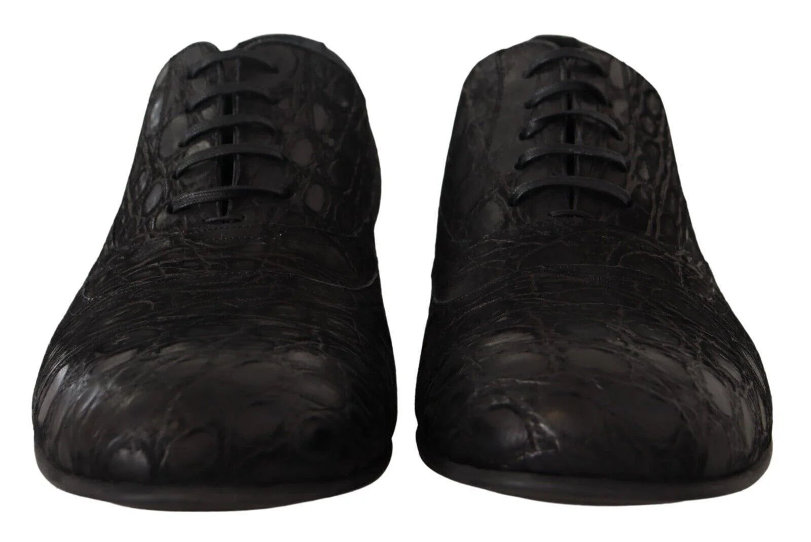Dolce & Gabbana Black Caiman Leather Mens Oxford Shoes - EU44/US11