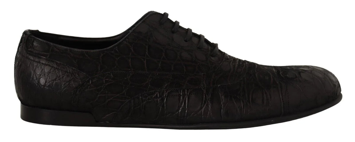Dolce & Gabbana Black Caiman Leather Mens Oxford Shoes - EU44/US11