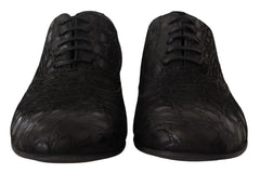 Dolce & Gabbana Black Caiman Leather Mens Oxford Shoes - EU44/US11 - Shoes