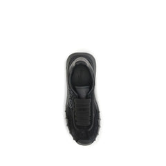 Dolce & Gabbana Black Calf Leather Bos Taurus Chunky Sneakers