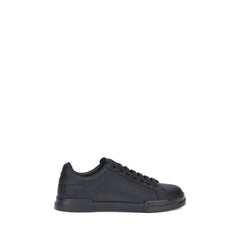 Dolce & Gabbana Black Calf Leather Bos Taurus Low Top Sneakers - Sneakers