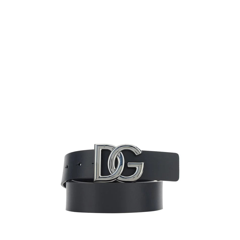 Dolce & Gabbana Black Calf Leather Bos Taurus Regular Belt