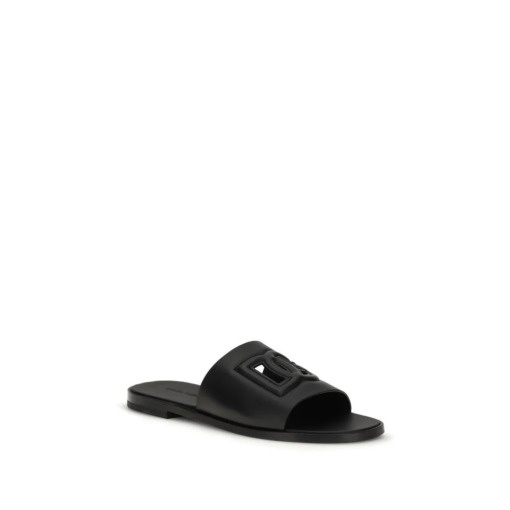 Sandales Dolce & Gabbana en cuir de veau noir Bos Taurus - Sandals