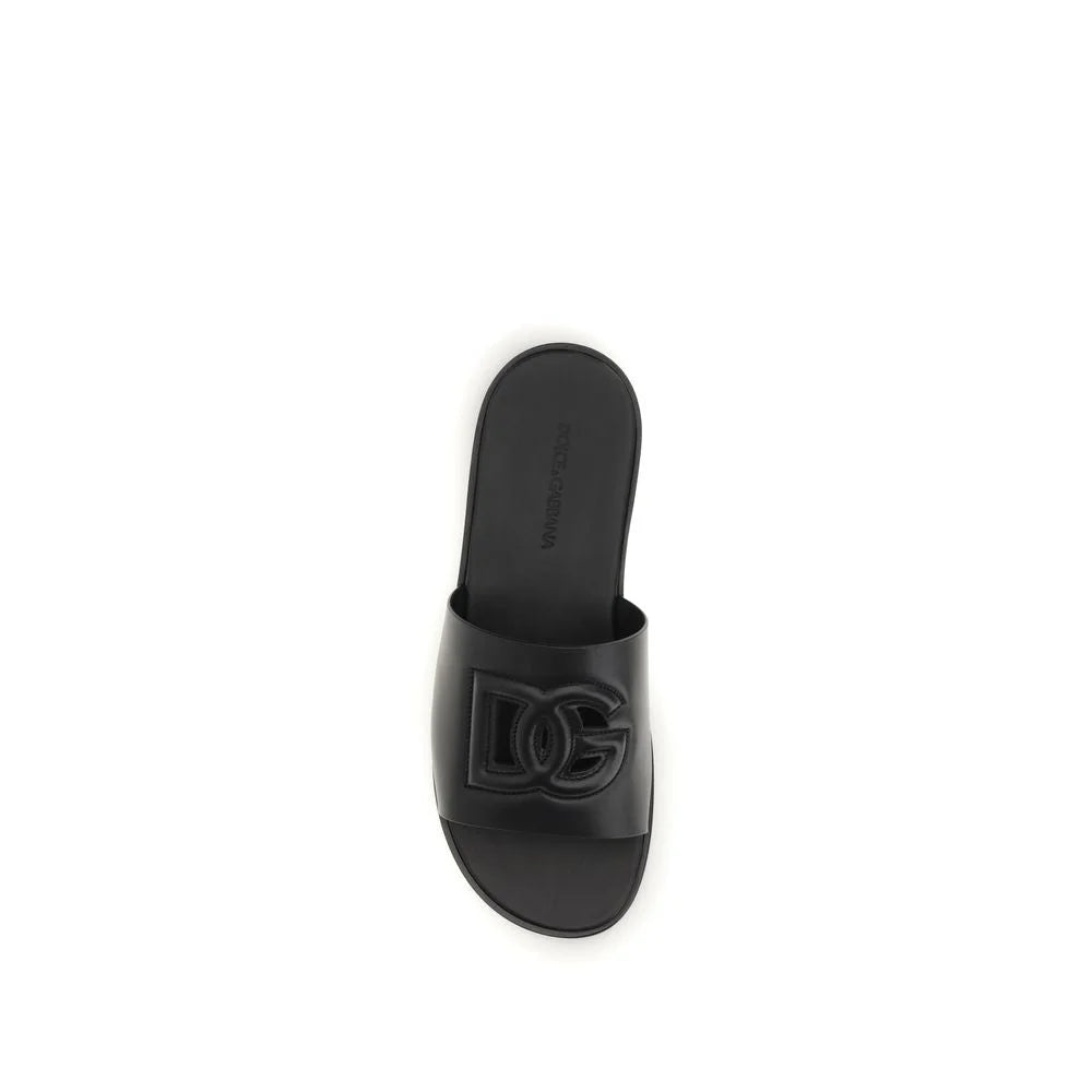 Sandales Dolce & Gabbana en cuir de veau noir Bos Taurus - Sandals
