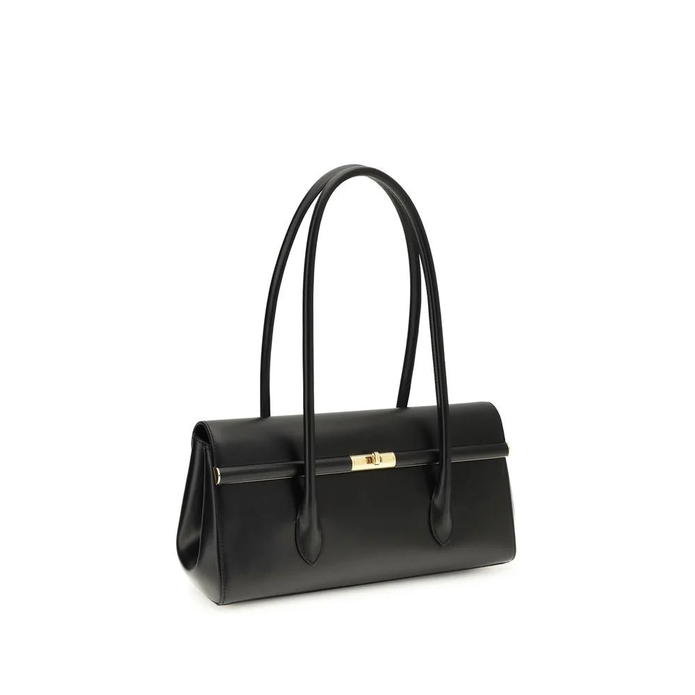 Dolce & Gabbana Musta Nahka Bos Taurus Olkalaukku