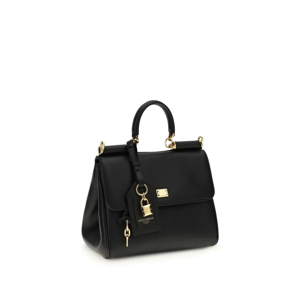 Dolce & Gabbana Black Calf Leather Bos Taurus Shoulder Bag