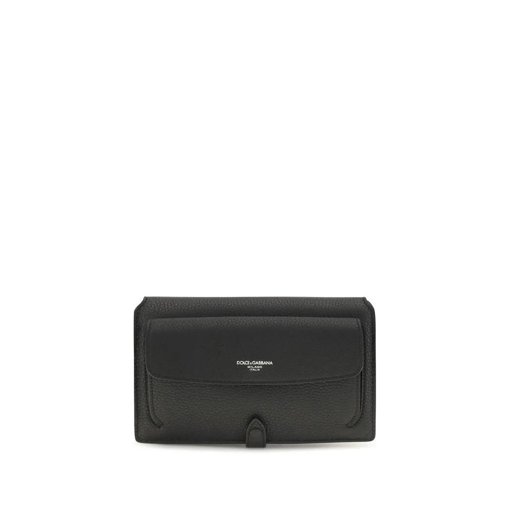 Dolce & Gabbana Black Calf Leather Bos Taurus Shoulder Bag