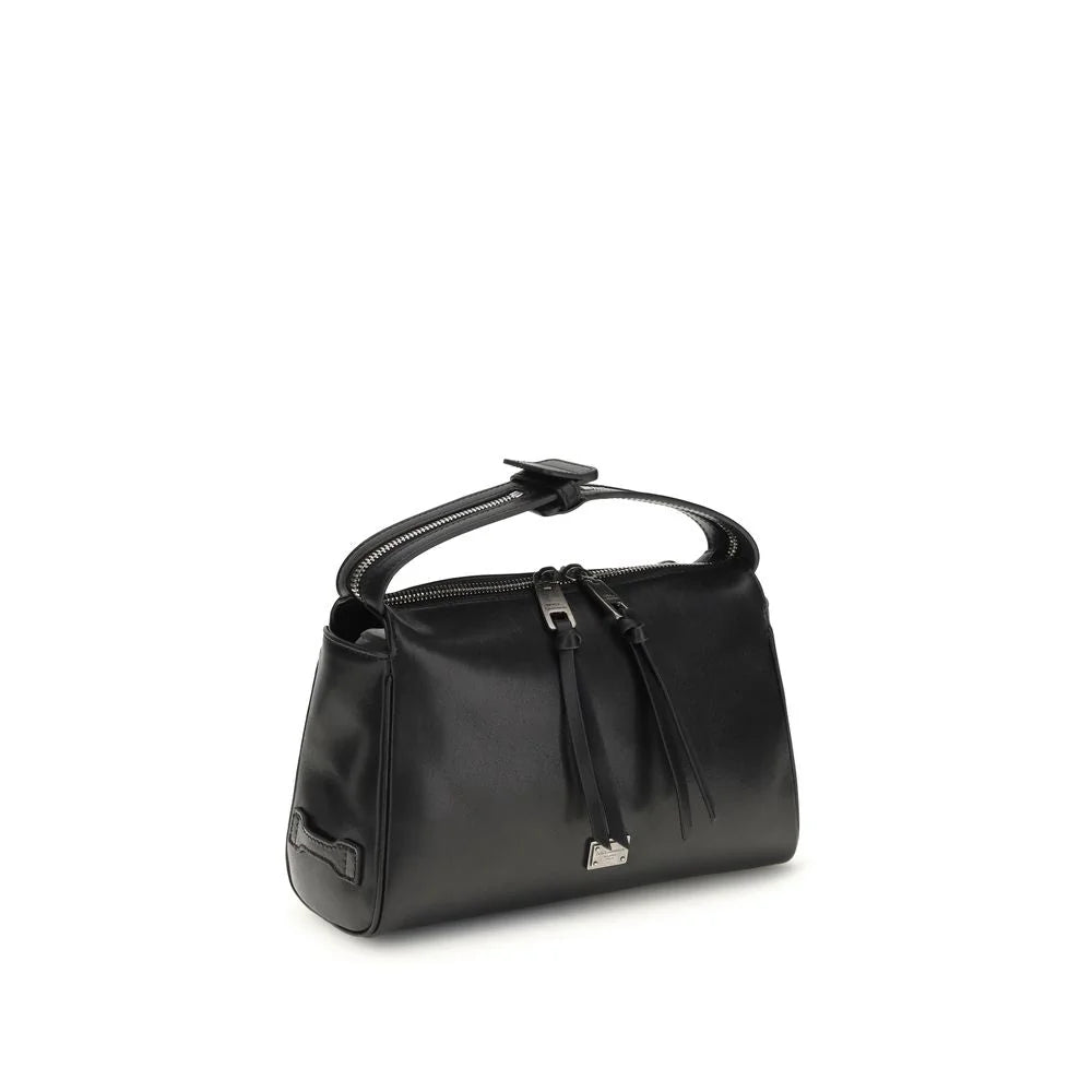 Dolce & Gabbana Black Calf Leather Bos Taurus Shoulder Bag