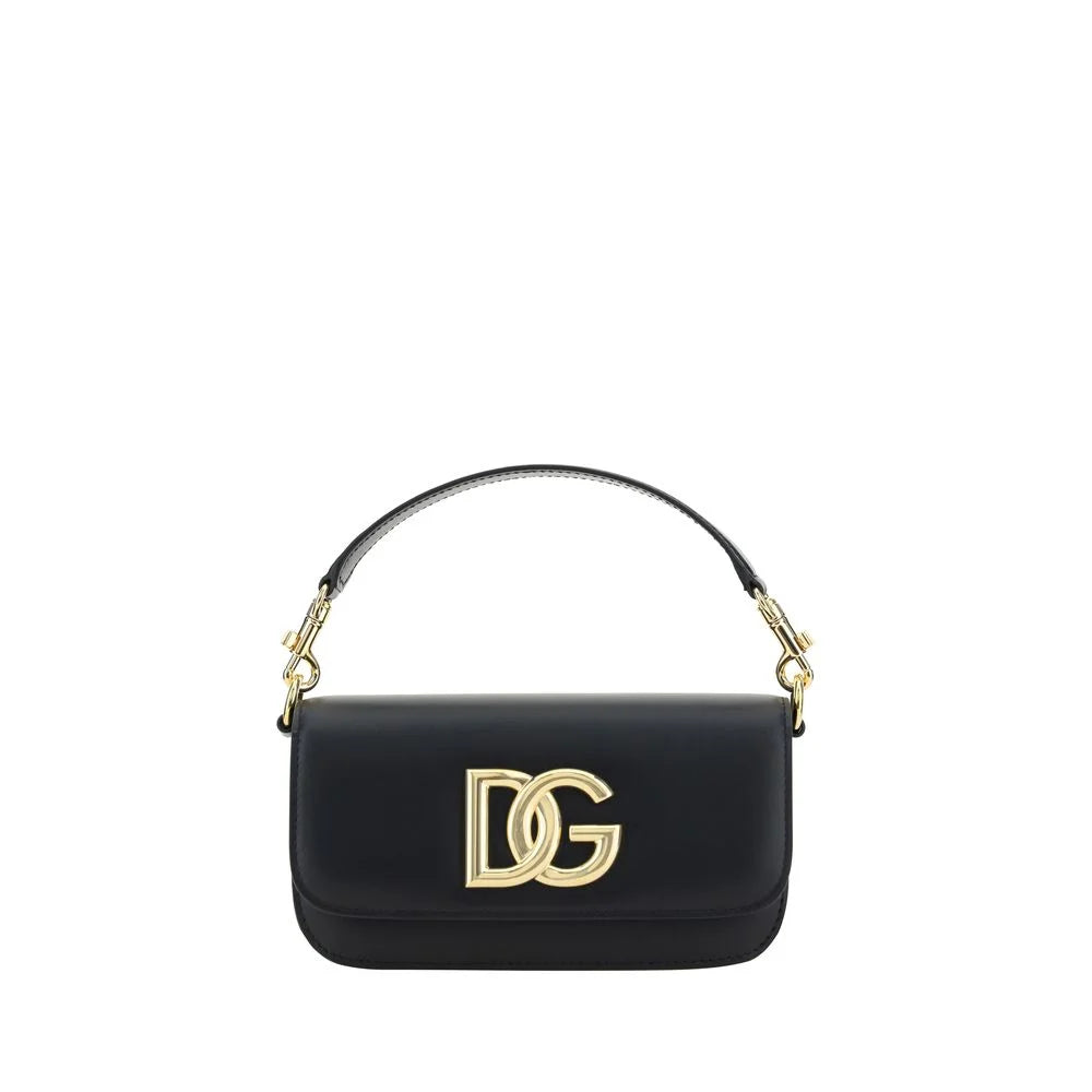 Dolce & Gabbana Black Calf Leather Bos Taurus Shoulder Bag
