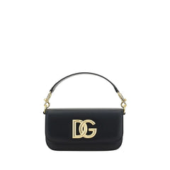 Dolce & Gabbana Black Calf Leather Bos Taurus Shoulder Bag