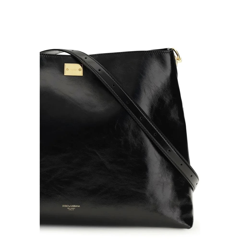 Sac bandoulière en veau noir Bos Taurus Dolce & Gabbana