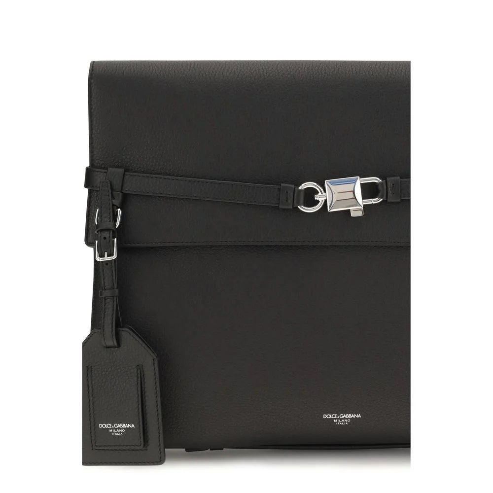 Dolce & Gabbana Schwarze Kalbsleder-Umhängetasche