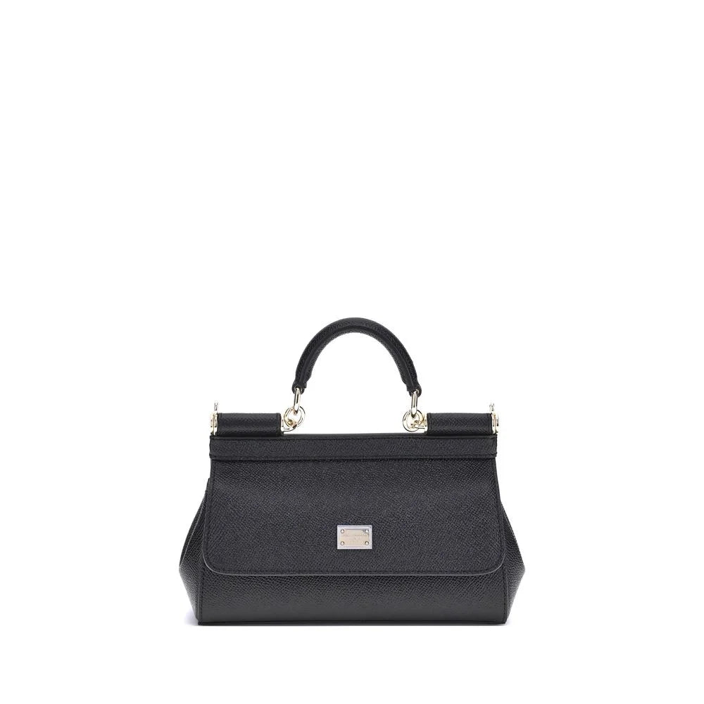 Dolce & Gabbana Black Calf Leather Bos Taurus Shoulder Bag