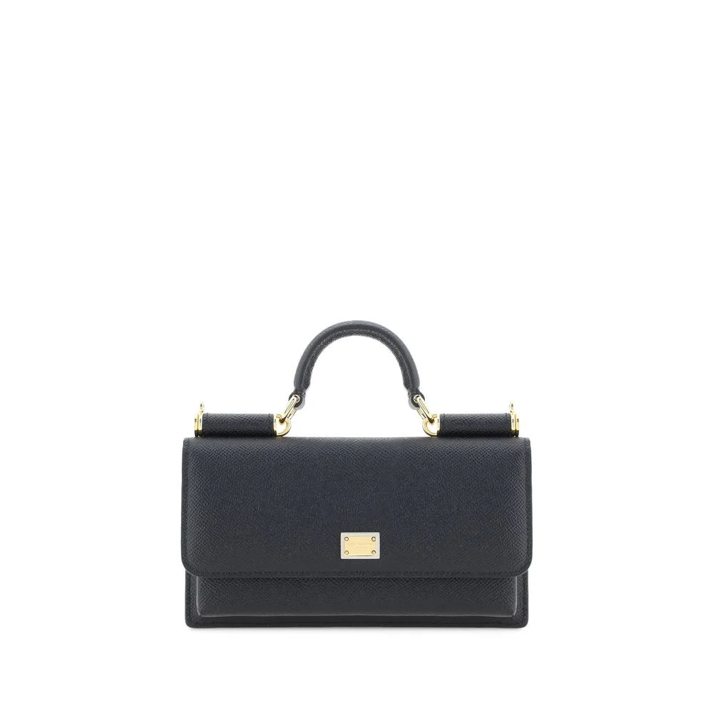 Dolce & Gabbana Black Calf Leather Bos Taurus Shoulder Bag