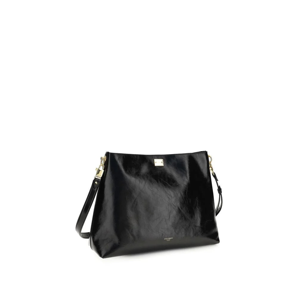 Sac bandoulière en veau noir Bos Taurus Dolce & Gabbana