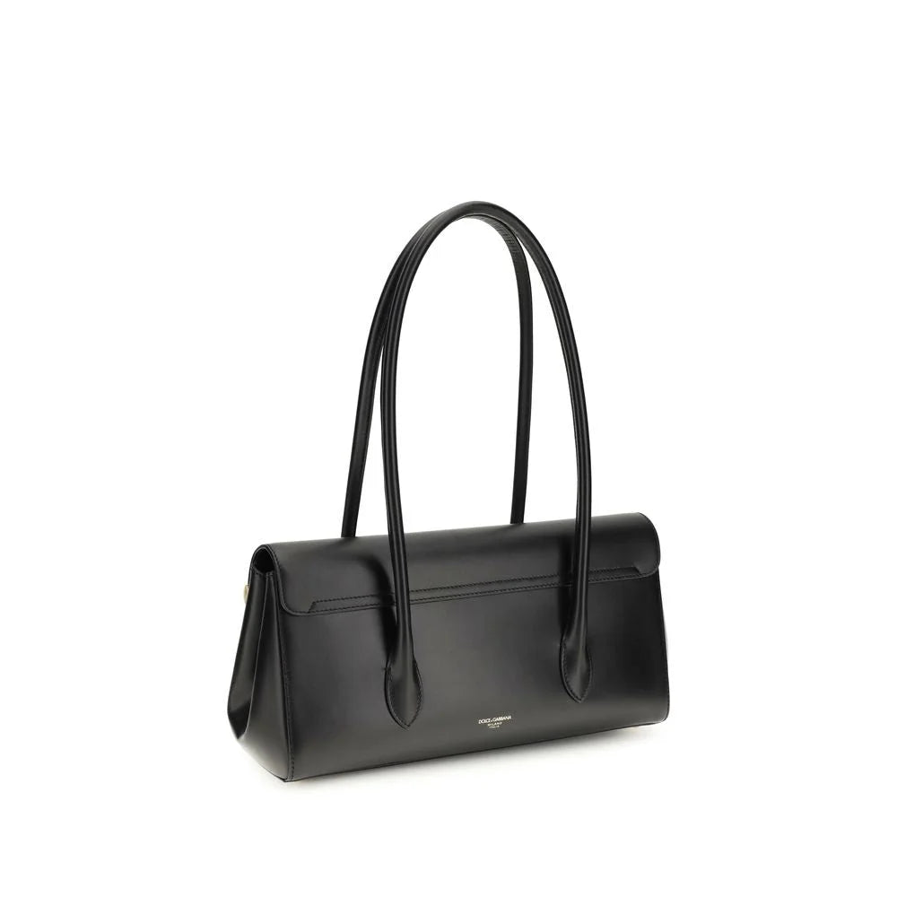 Dolce & Gabbana Musta Nahka Bos Taurus Olkalaukku