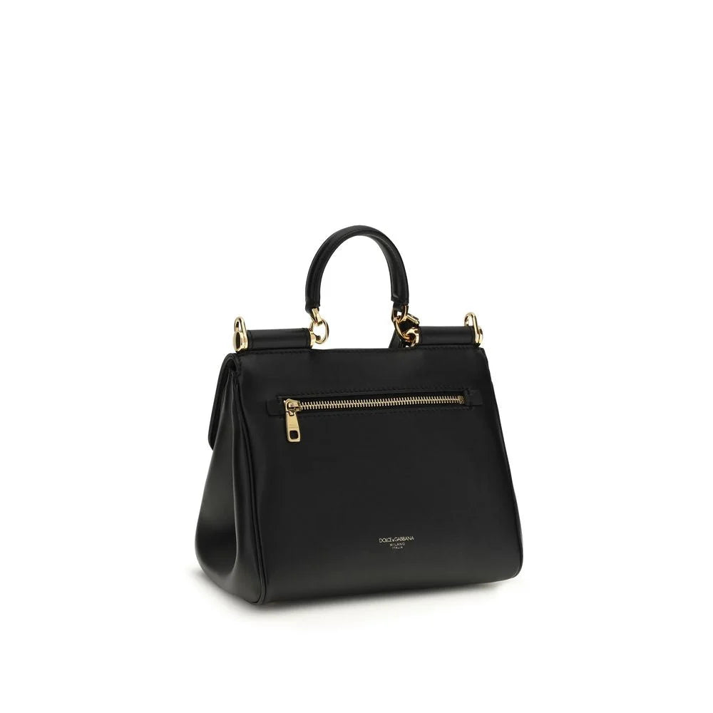 Dolce & Gabbana Black Calf Leather Bos Taurus SkulderTaske - SkulderTasker