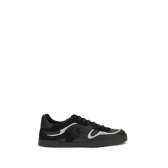 Dolce & Gabbana mustast veise nahast Bos Taurus tossud, eesevaade, mis näitab sileda madala silueti ja toon-ühtsete paeltega.