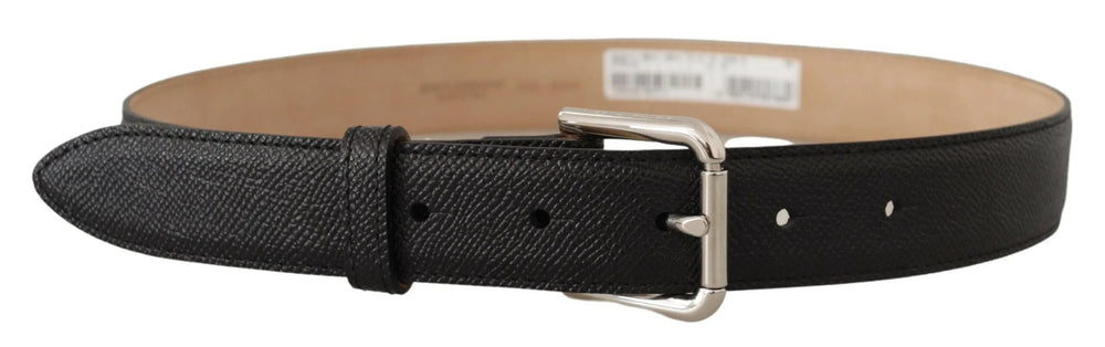 Dolce & Gabbana Black Calf Leather Brown Backend Metal Buckle Belt - 75 cm / 29,5 Inches - Belts