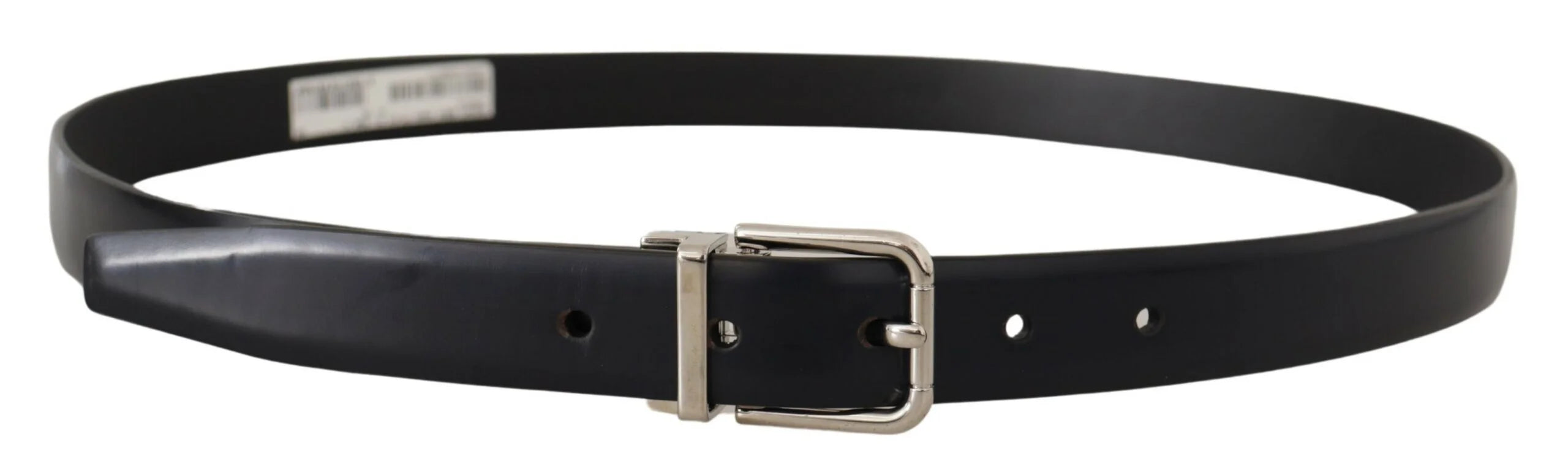 Dolce & Gabbana Black Calf Leather Classic Logo Metal Buckle Belt - 100 cm / 40 Inches - Belts