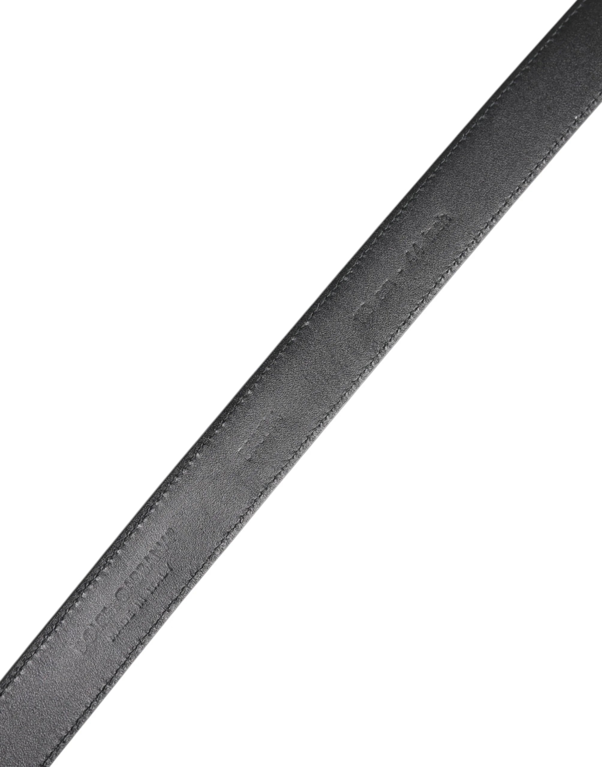 Dolce & Gabbana Black Calf Leather Classic Metal Buckle Belt - 110 cm / 44 Inches - Belts