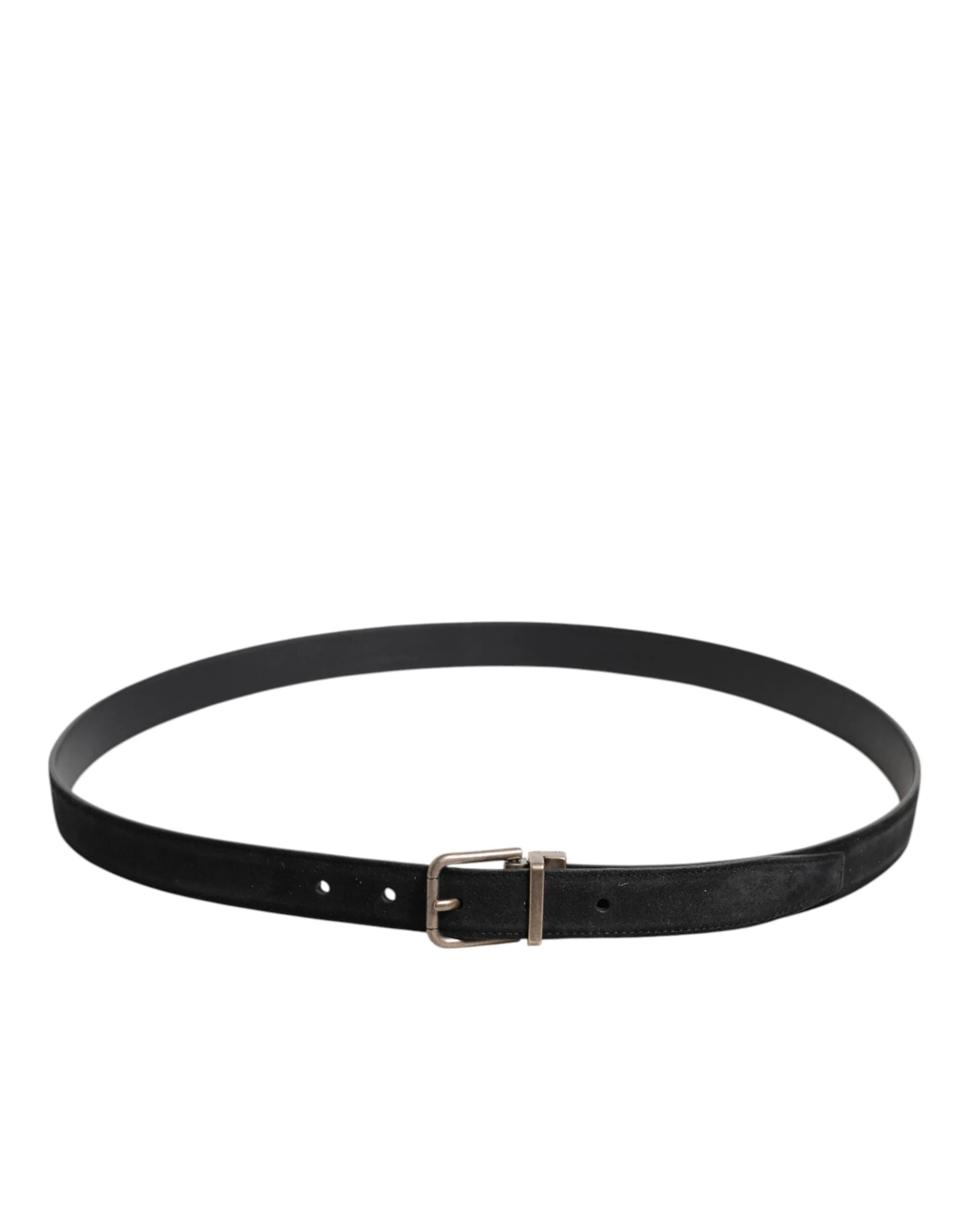 Dolce & Gabbana Black Calf Leather Classic Metal Buckle Belt - 110 cm / 44 Inches - Belts