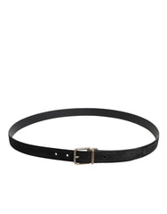 Dolce & Gabbana Black Calf Leather Classic Metal Buckle Belt - 110 cm / 44 Inches - Belts