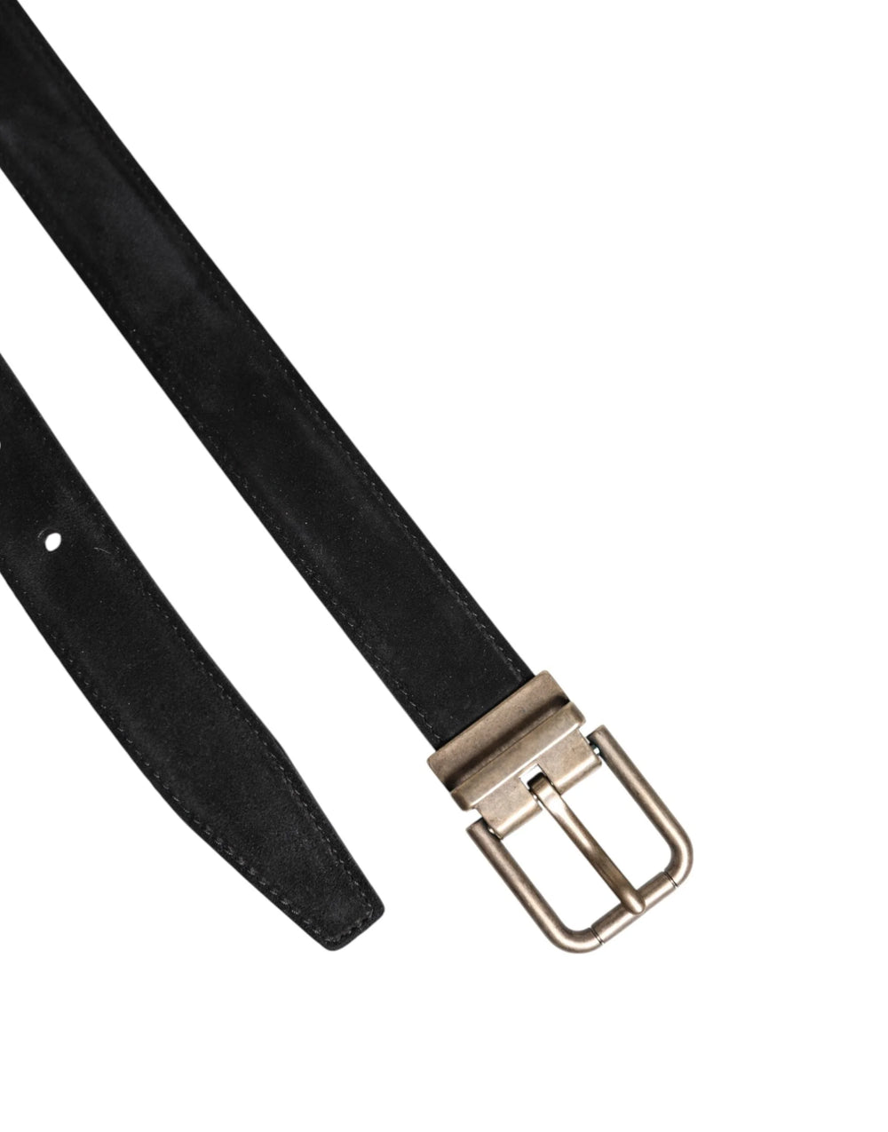 Dolce & Gabbana Black Calf Leather Classic Metal Buckle Belt - 110 cm / 44 Inches - Belts