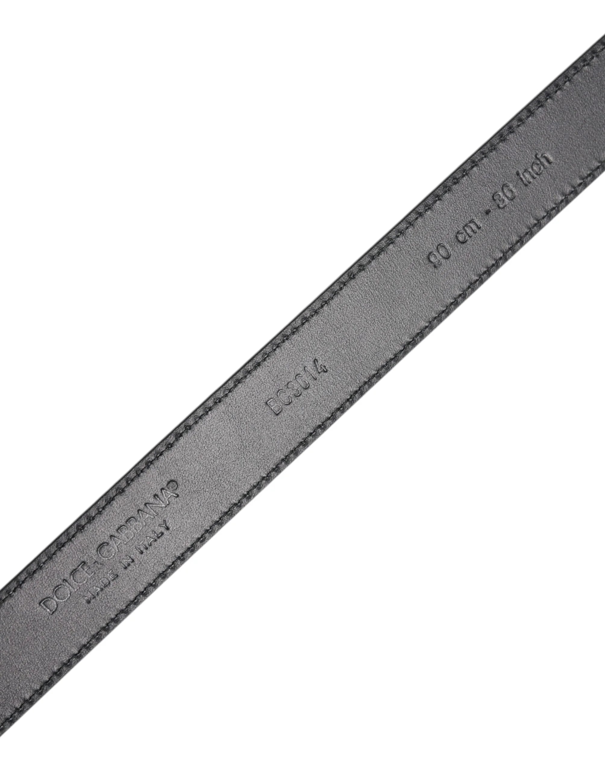 Dolce & Gabbana Black Calf Leather Classic Metal Buckle Belt