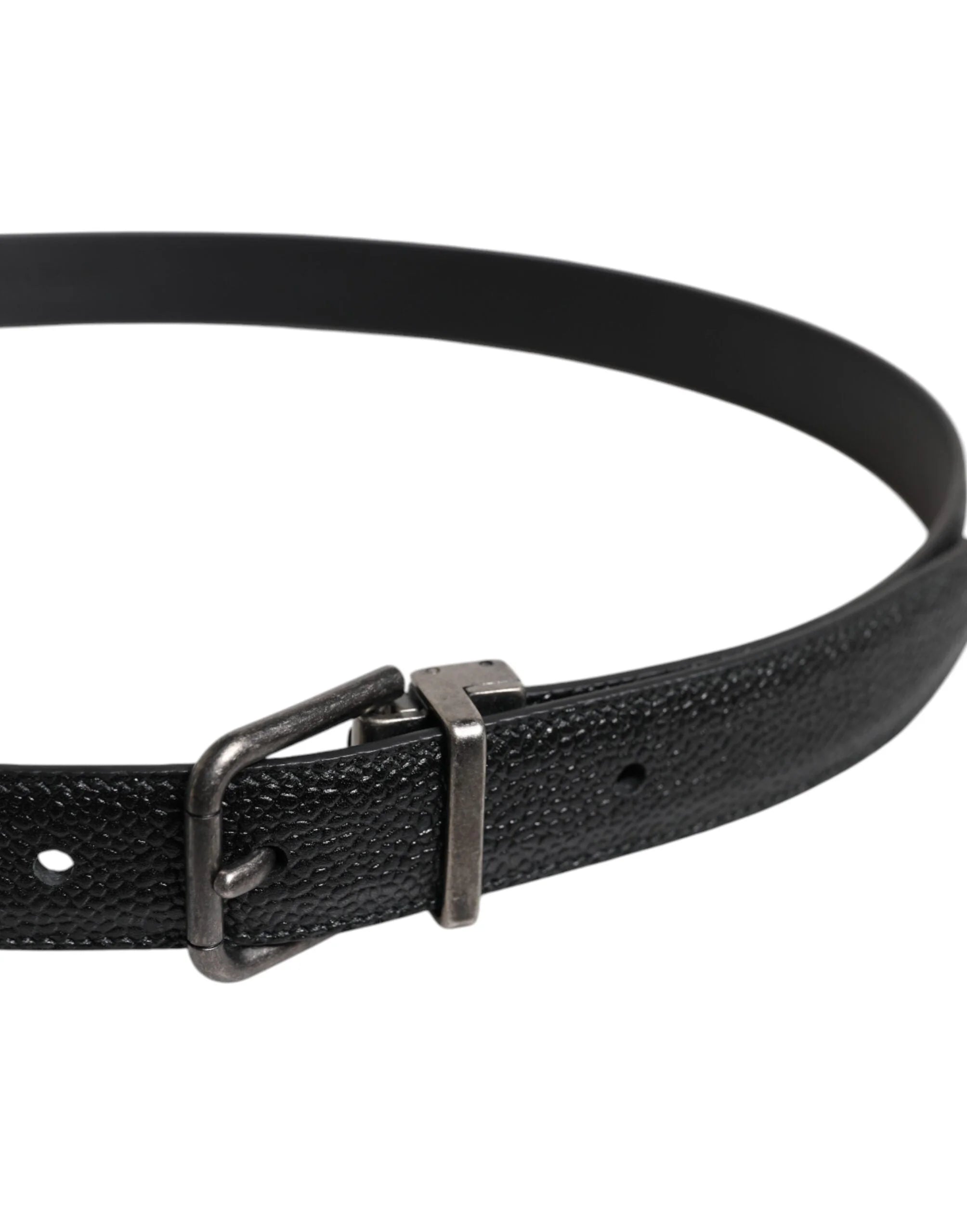 Dolce & Gabbana Black Calf Leather Classic Metal Buckle Belt - 90 cm / 36 Inches - Belts