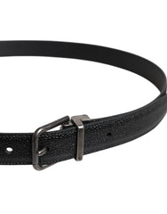 Dolce & Gabbana Black Calf Leather Classic Metal Buckle Belt - 90 cm / 36 Inches - Belts