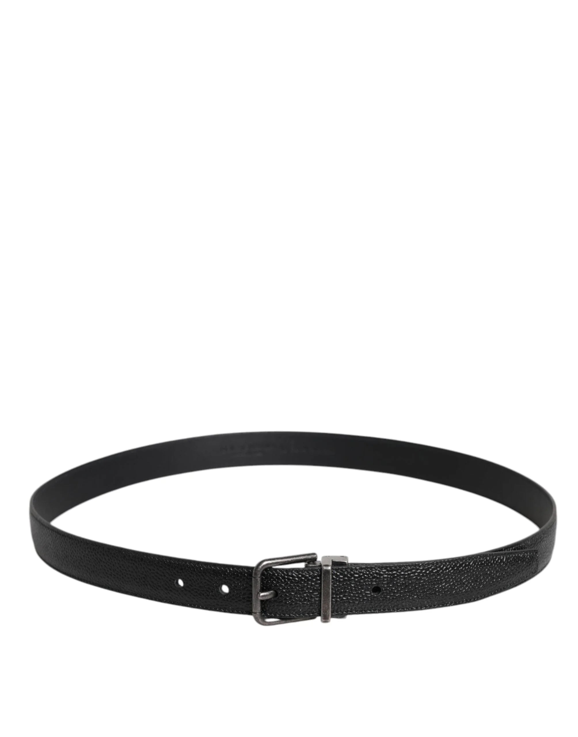 Dolce & Gabbana Black Calf Leather Classic Metal Buckle Belt - 90 cm / 36 Inches - Belts
