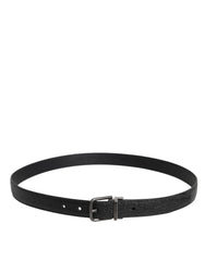 Dolce & Gabbana Black Calf Leather Classic Metal Buckle Belt - 90 cm / 36 Inches - Belts