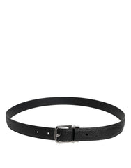 Dolce & Gabbana Black Calf Leather Classic Metal Buckle Belt - Belts