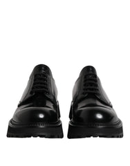 Dolce & Gabbana Black Calf Leather Hi-Trekking Derby Shoes - EU45/US12