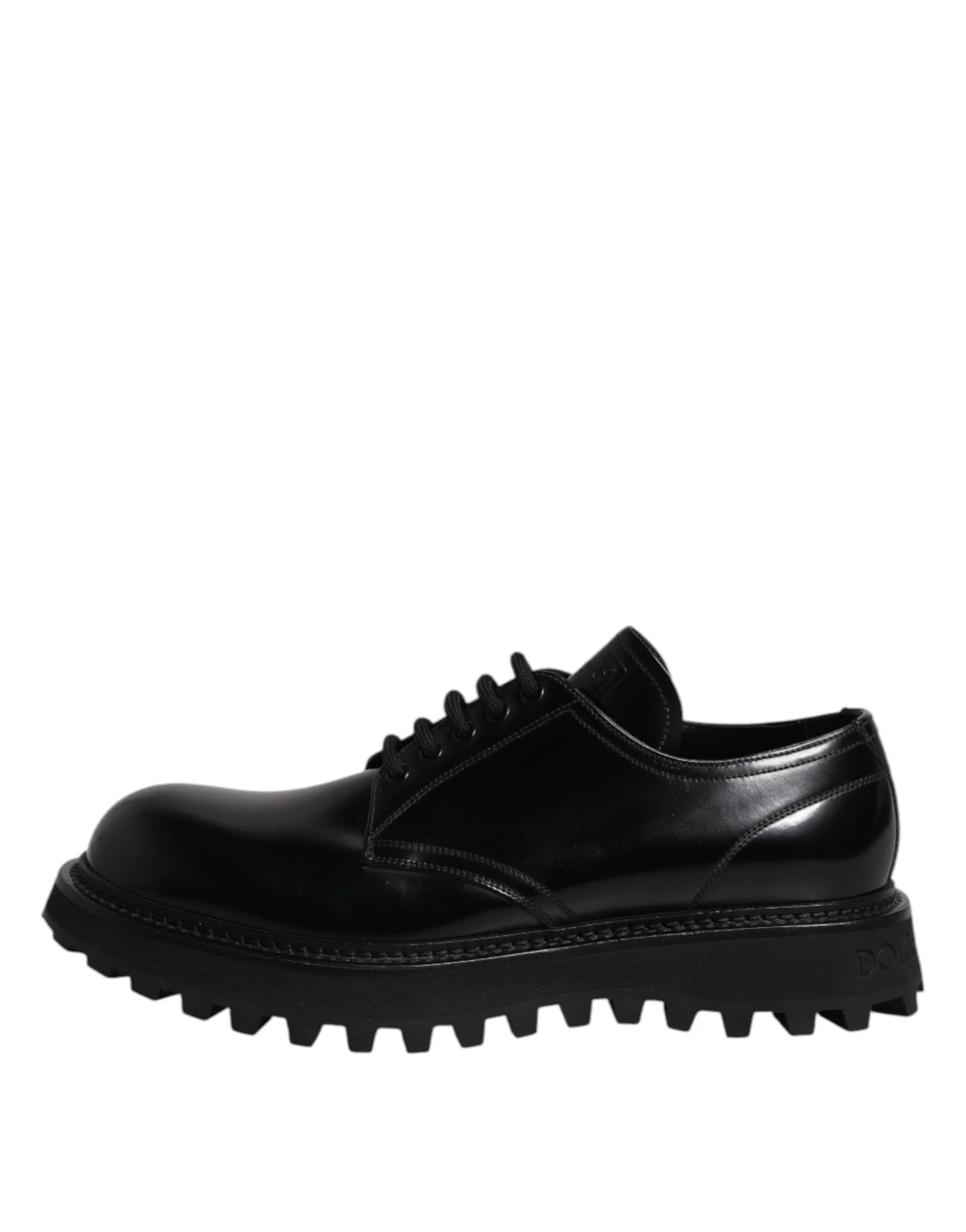 Dolce & Gabbana Black Calf Leather Hi-Trekking Derby Shoes - EU45/US12