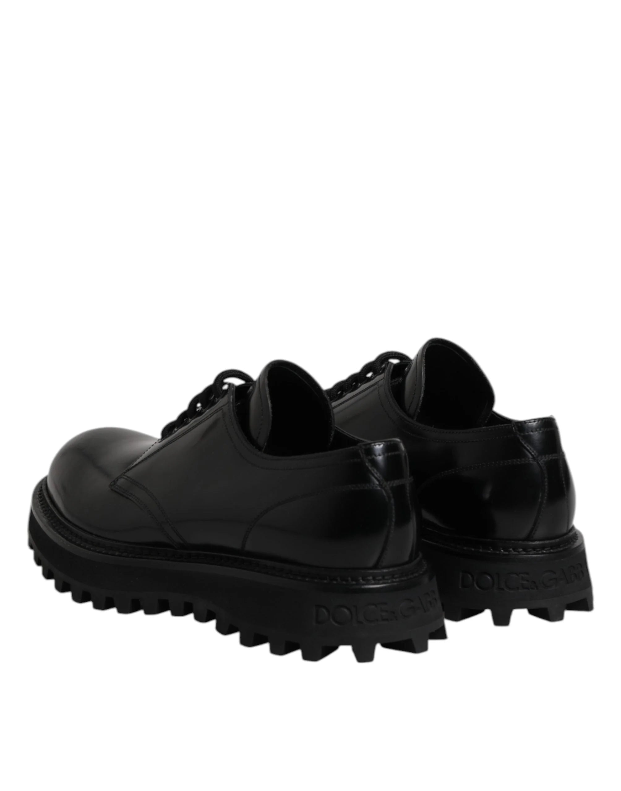 Dolce & Gabbana Black Calf Leather Hi-Trekking Derby Shoes - EU45/US12