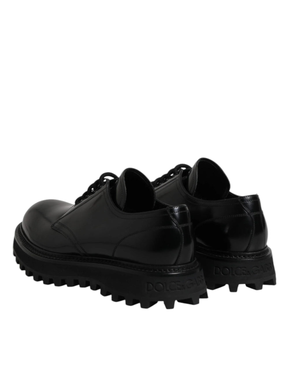 Dolce & Gabbana Black Calf Leather Hi-Trekking Derby Shoes - EU45/US12
