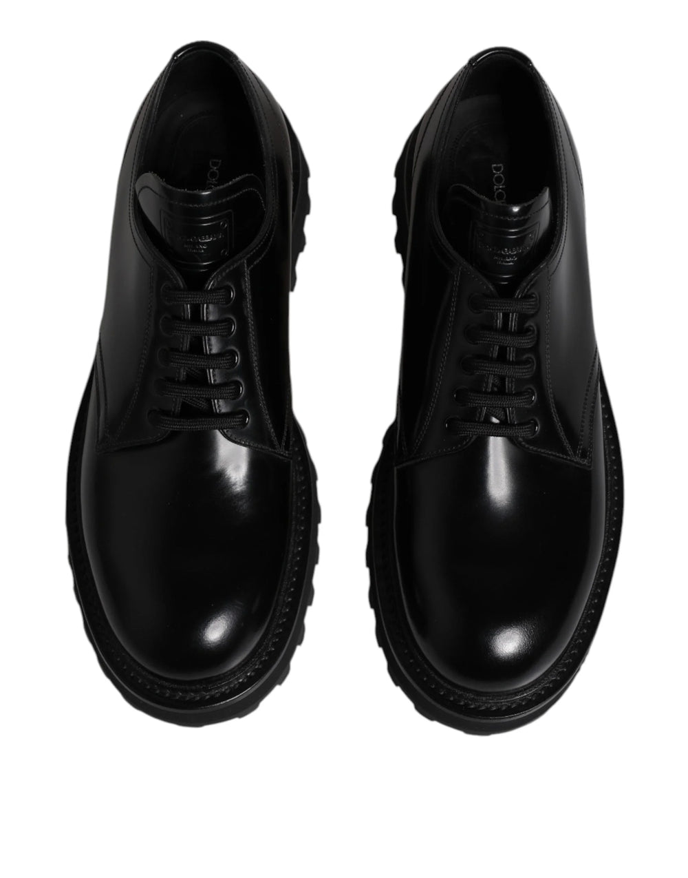 Dolce & Gabbana Black Calf Leather Hi-Trekking Derby Shoes - EU45/US12