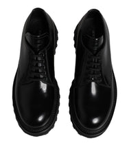 Dolce & Gabbana Black Calf Leather Hi-Trekking Derby Shoes - EU45/US12