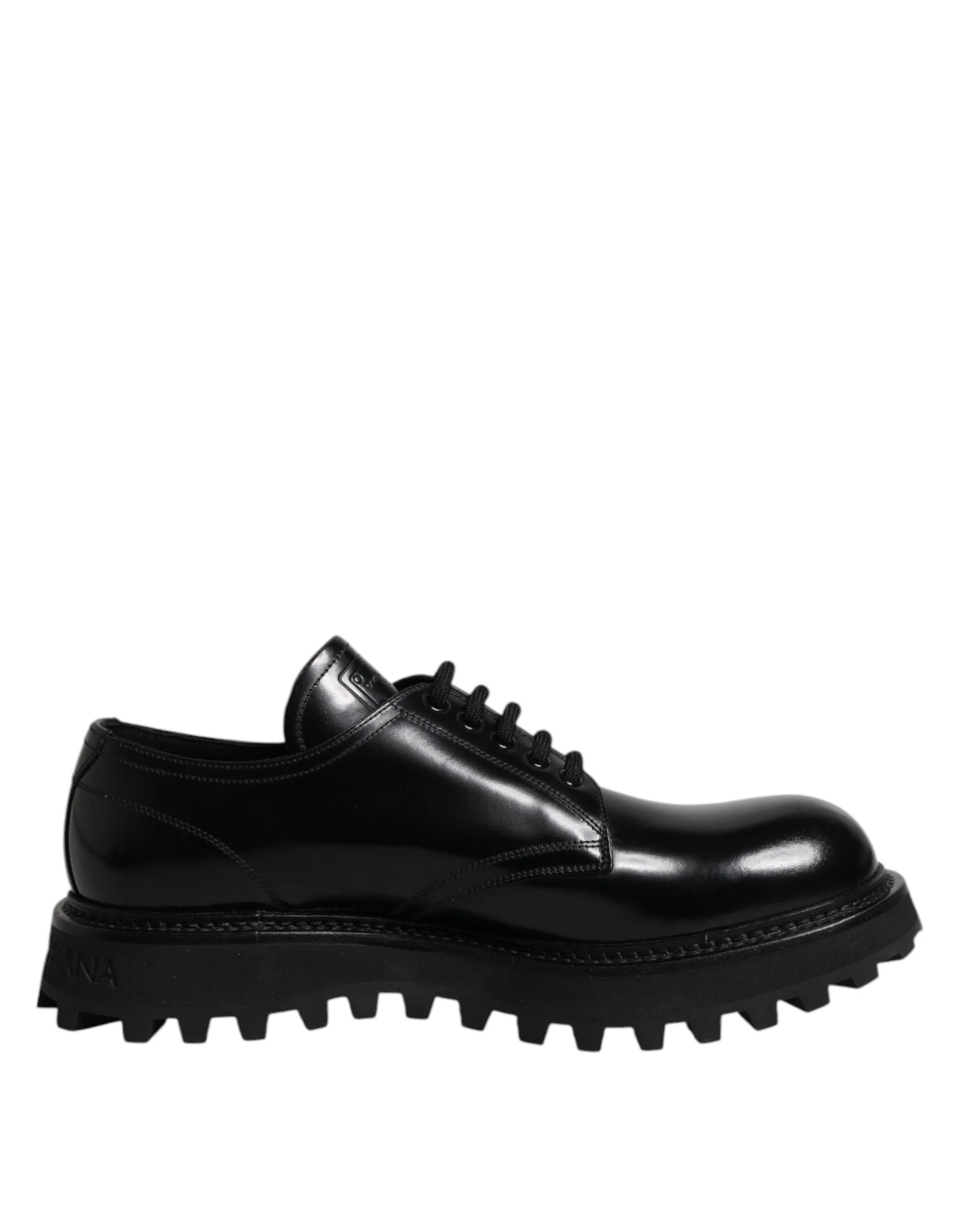 Dolce & Gabbana Black Calf Leather Hi-Trekking Derby Shoes - EU45/US12