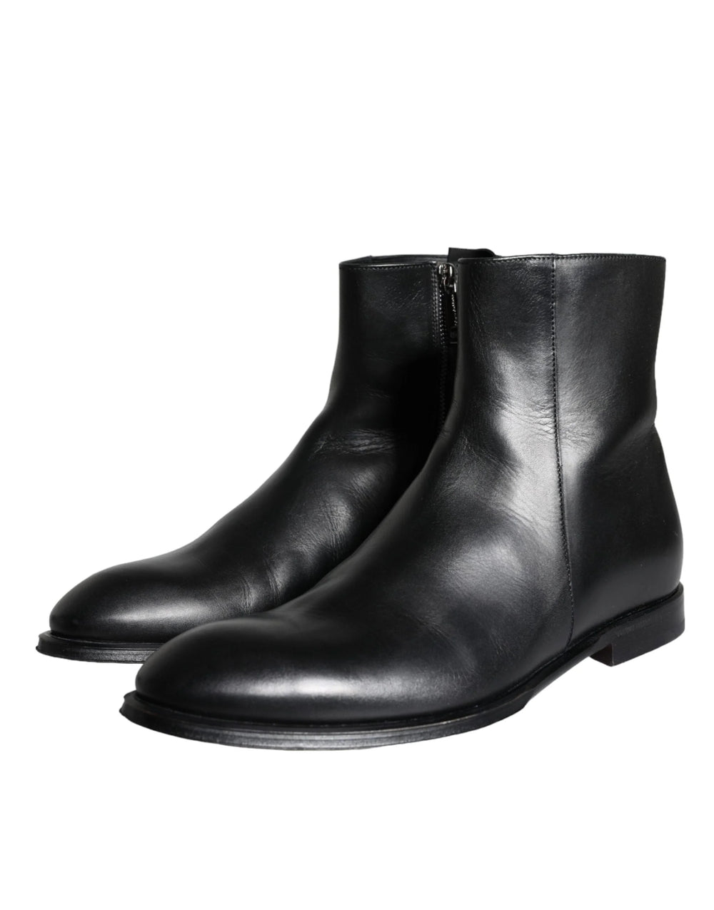 Dolce & Gabbana Black Calf Leather Men Ankle Boots Men Shoes - EU41/US8 - Boots