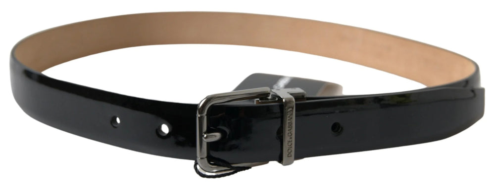 Dolce & Gabbana Black Calf Leather Metal Buckle Men Belt - 75 cm / 29,5 Inches - Belts
