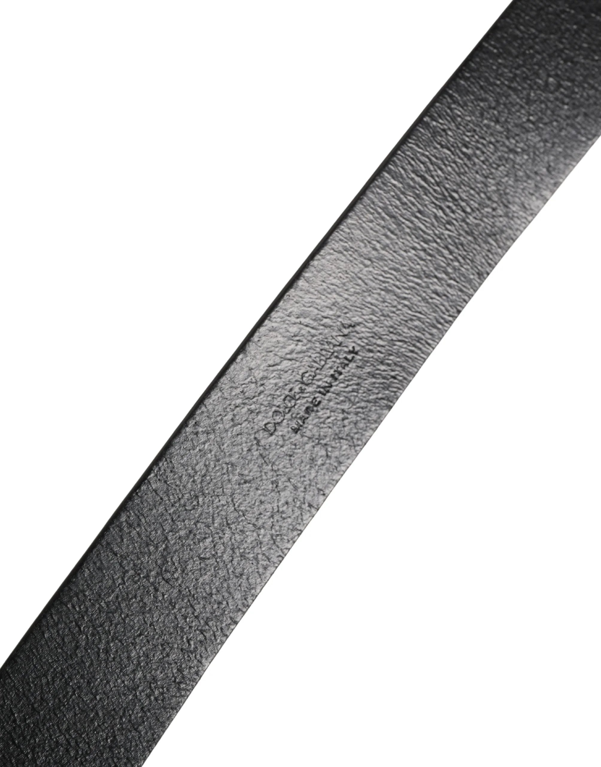 Dolce & Gabbana Black Calf Leather Silver Metal Buckle Belt - 85 cm / 34 Inches