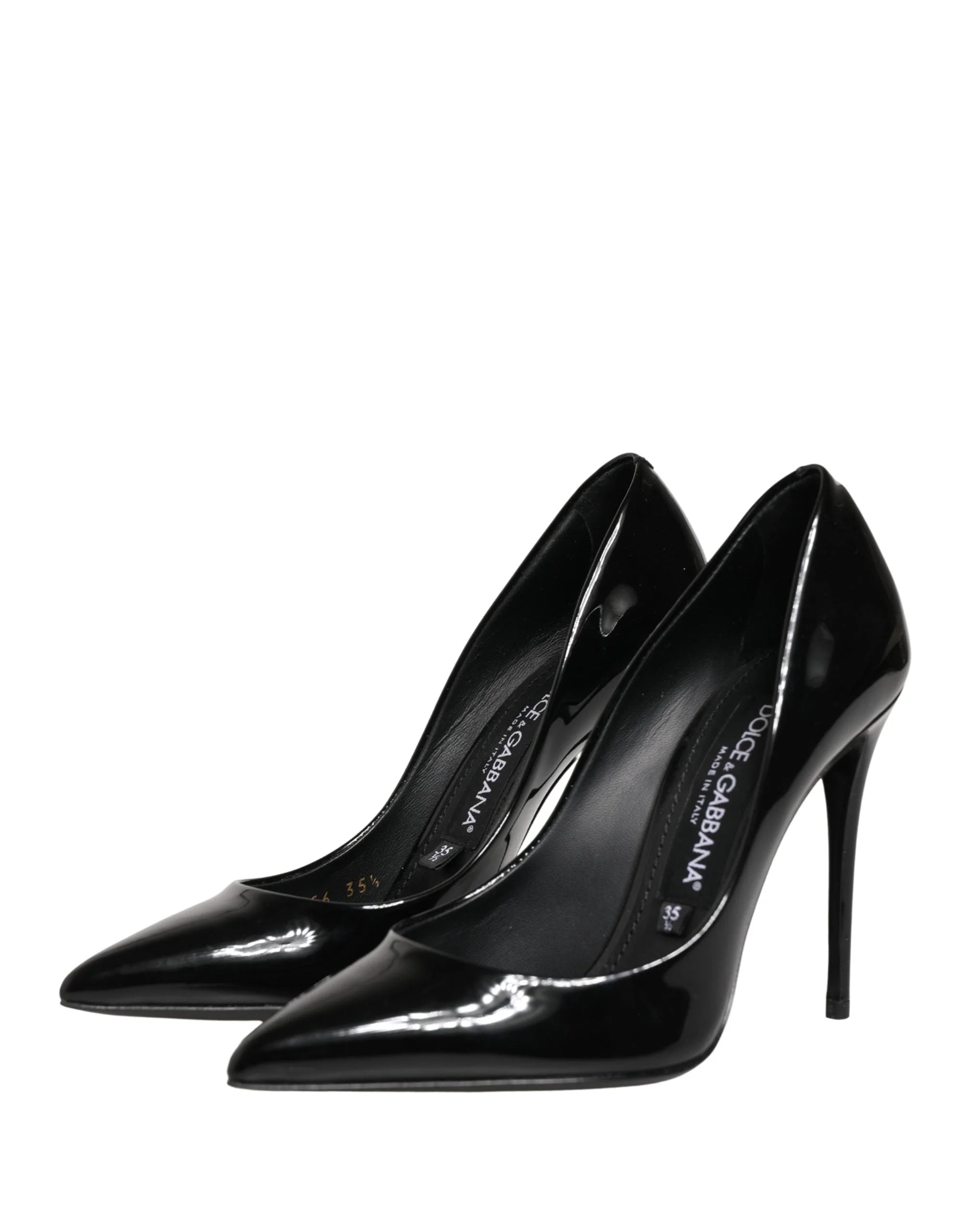 Dolce & Gabbana Black Calf Leather Stiletto Heels Pumps Shoes - EU35.5/US5