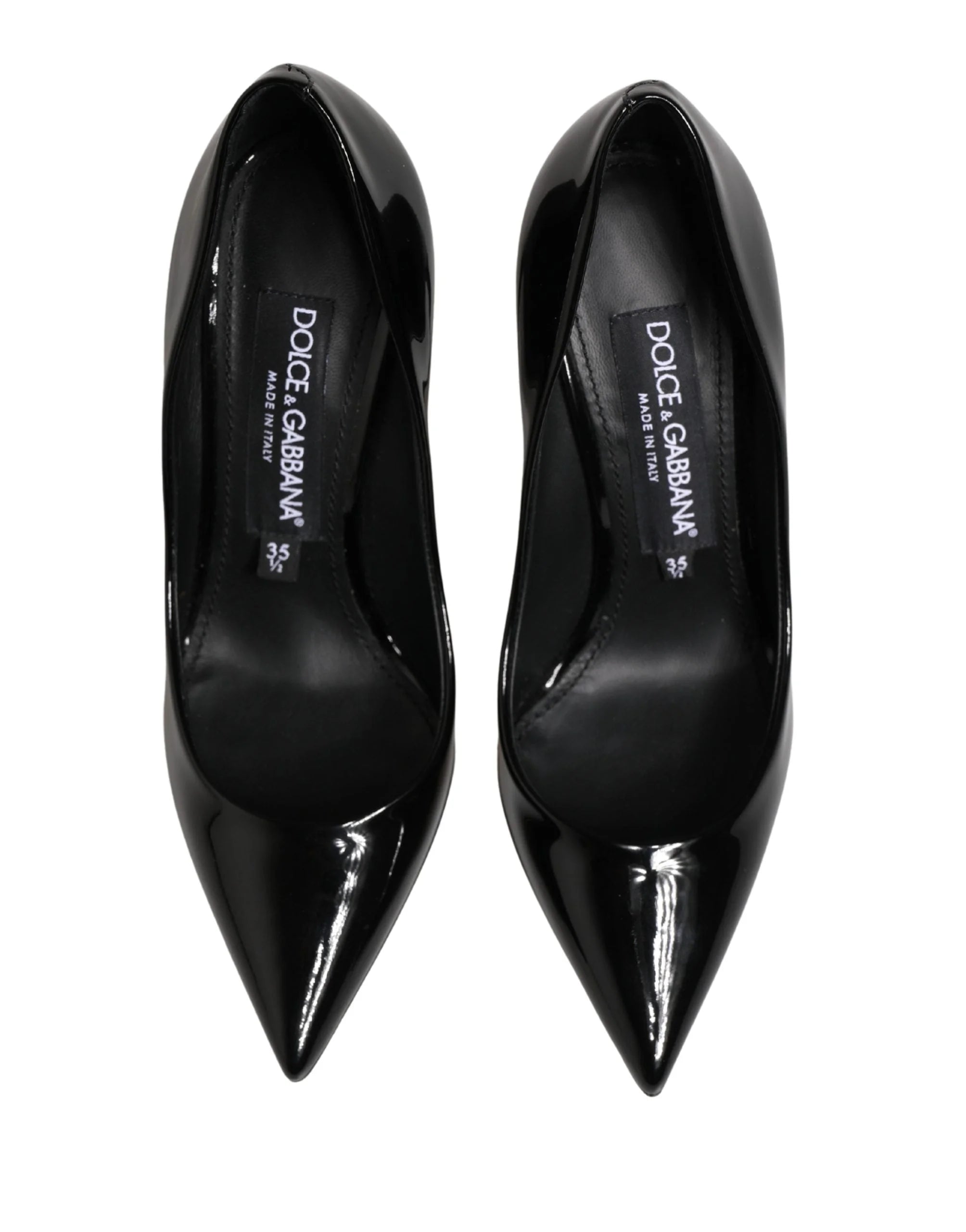 Dolce & Gabbana Black Calf Leather Stiletto Heels Pumps Shoes - EU35.5/US5