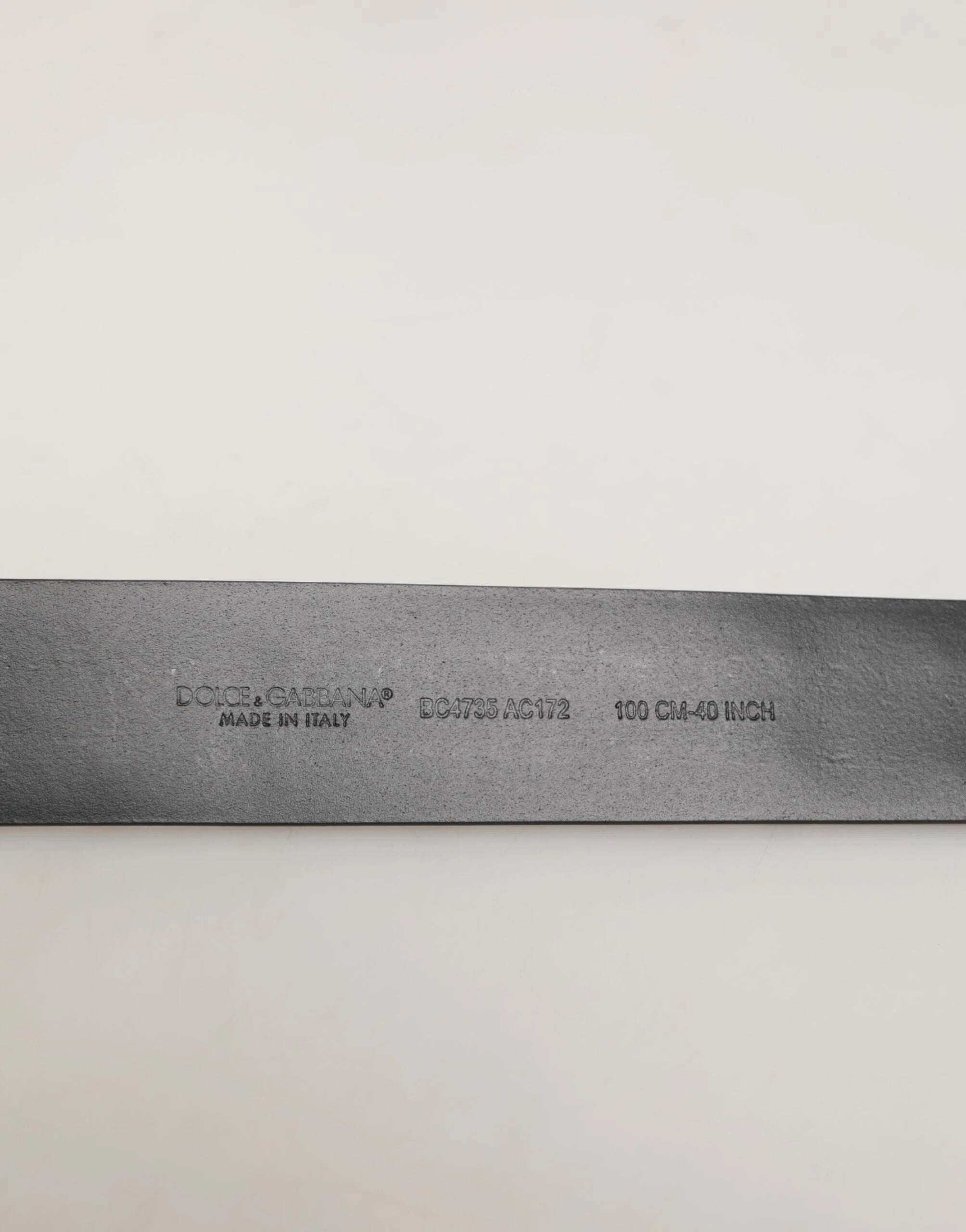 Dolce & Gabbana Black Calf Leather Studded Silver Buckle Belt - Belts